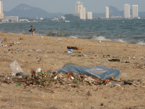 Unser Strand (im Wasser sah es nicht viel besser aus)