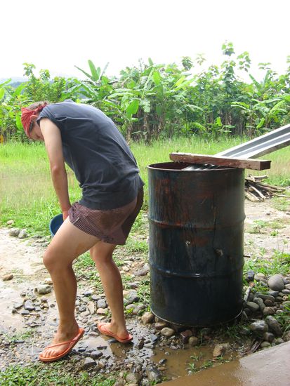 Reinigung nach dem unfreiwilligen Bad im Schlamm