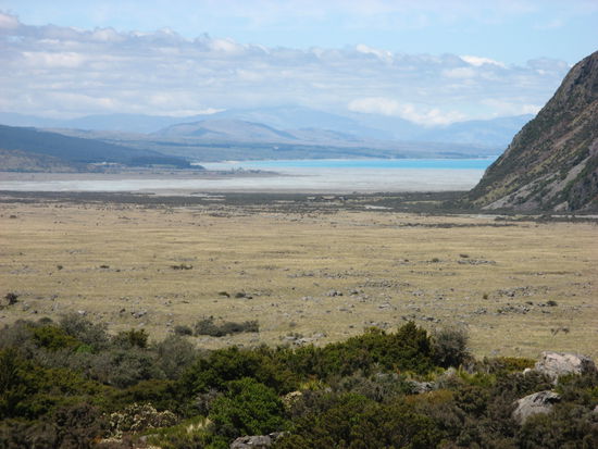 Blick ins Talende und auf den Lake Pukaki