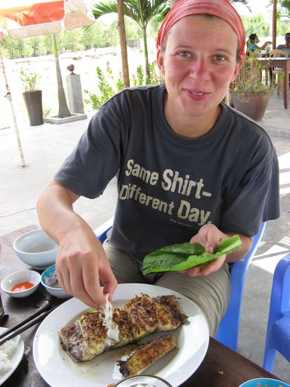 Fuer Roschi gab es gegrillten Fisch