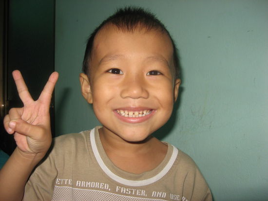 Bo, der kleine Sohn von Nghia, sorgte fuer jede Menge Trubel