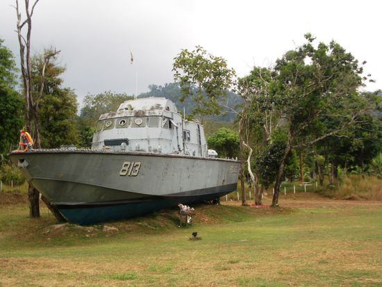 Von der Welle ins landesinnere getragen...
