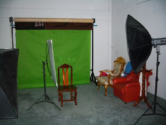 Das Photostudio - einfach, aber zweckmaessig
