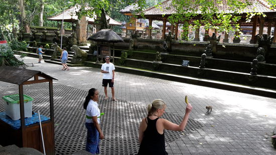 Eine Banane in die Luft halten!