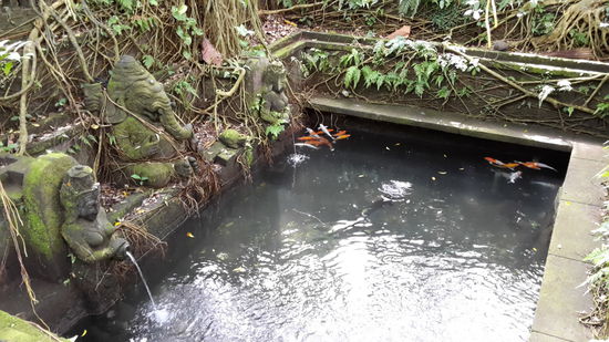 Der Tempel mit der heißen Quelle im Affenwald  von Ubud.
