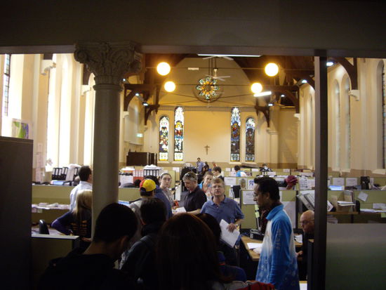 Buero Kirche wo man seinen Pilgerpass bekam