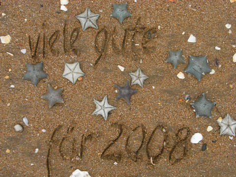 Neujahrswuensche vom Strand