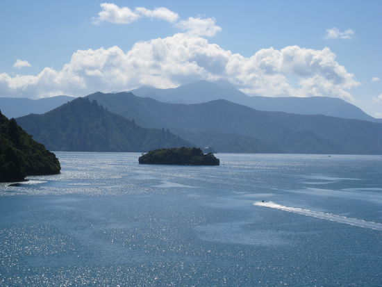 Marlborough Sounds von der Faehre aus