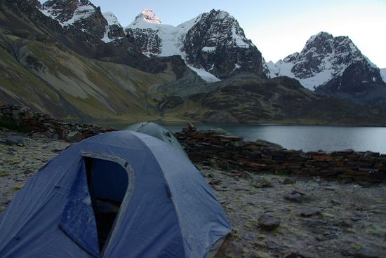 Am Morgen waren die Zelte eingeeist!