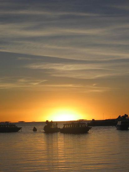 Fast wie am Meer! Fisch zum Abendessen und Sonnenuntergang