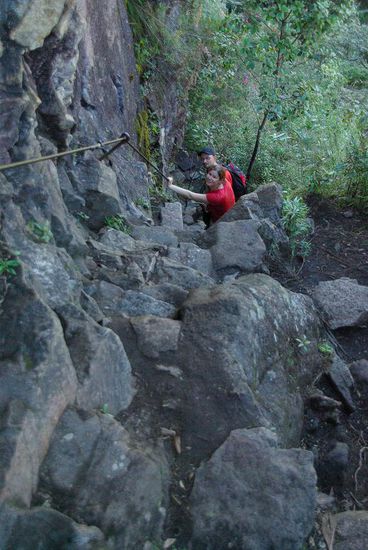 Ganz schoen steil, aber bei weitem nicht so schlimm wie es hier aussieht