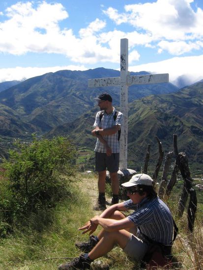 Kurze Rast beim ersten Kreuz