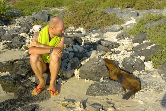 Andere Seelöwen waren weniger aktiv. Dieser hier liess sich bei seinem Mittagsschläfchen von Markus nicht im Geringsten stören.