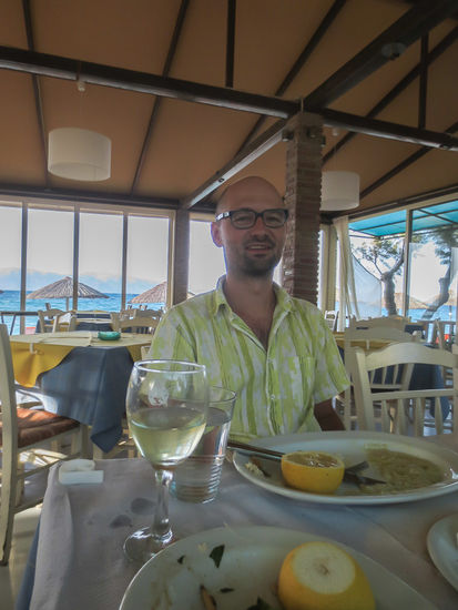 Zuerst Abendessen im Restaurant...
