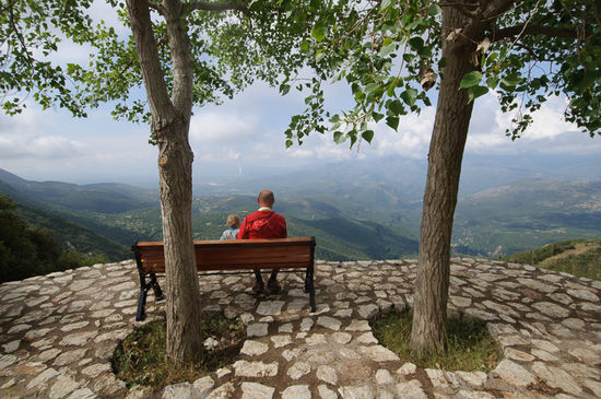 Blick nach Süden, in die Ebene von Megalopoli.