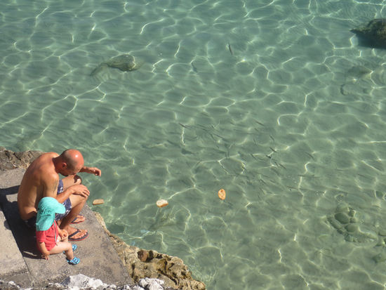 Georg füttert noch Fische