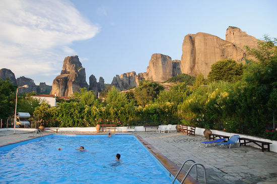 Die Aussicht vom Pool vom Kastraki Camping