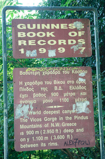 Hier haben sie es festgehalten, die nackten Daten zur Schlucht