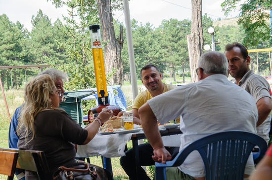 Hier gibt es Bier in rauhen Mengen, das ist ein Drei-Liter-Bierspender.