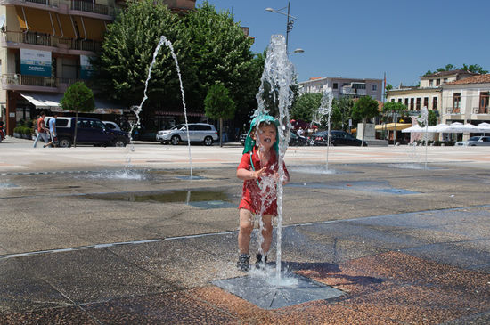 Die Fontänen am Platz vor der Kathedrale waren ein Hit.