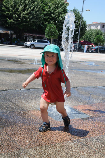 Klatschnass, aber bei der Hitze kein Problem.