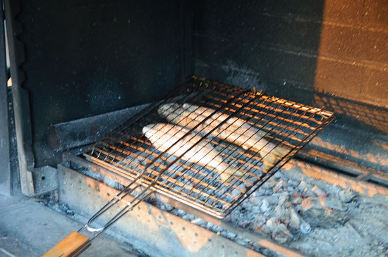 Am Abend gibt es frischen Fisch, Koran frisch vom Grill. Der Koran ist eine Forellenart die weltweit nur im Ohrid-See vorkommt.