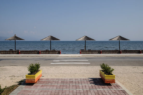 Der Zugang zum Strand beim Camping Arbi.
