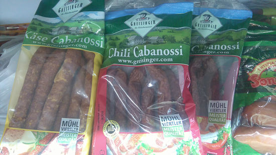 Qualität aus dem Mühlviertel im Supermarkt in Nordostalbanien.