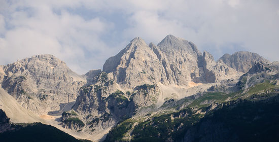 Die Bergspitzen im Abendlicht