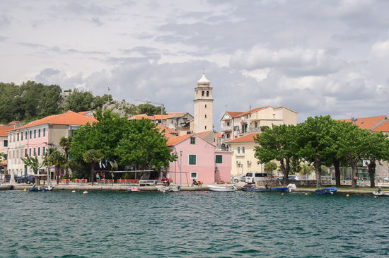 Vom Schiff ein Blick zurück nach Skradin