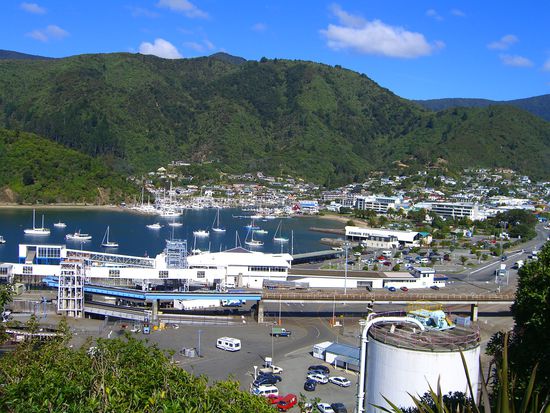 Blick auf den Hafen in Picton