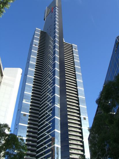 der hoechste wolkenkratzer in Melbourne seit 2005. Man kann bis in den 88.ten stock rauf fahren.. .