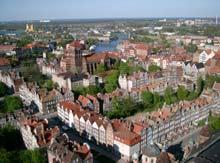 Blick auf Danzig vom Turm der Marienkirche