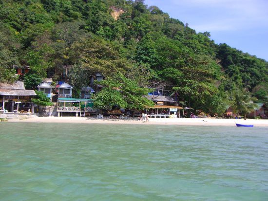 Der Bereich des Strandes, an dem Backpacker noch willkommen sind.