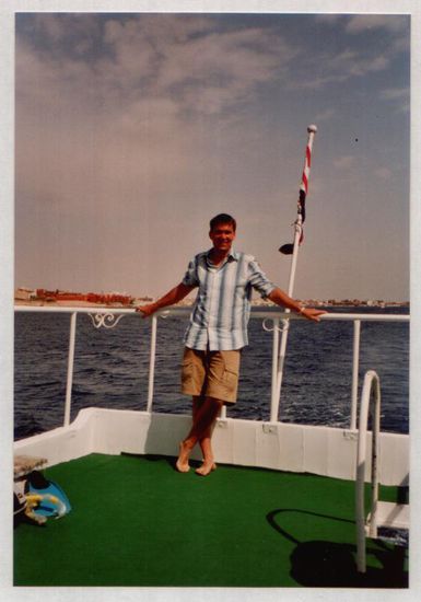 Ich bei einen Bootsausflug im Roten Meer