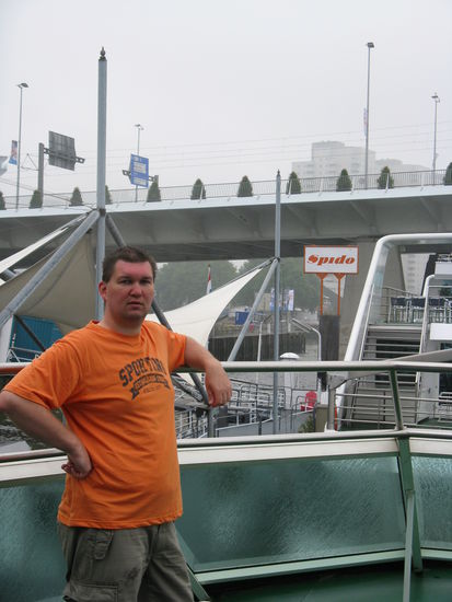 Ich bei unser Abfahrt Richtung Hafen