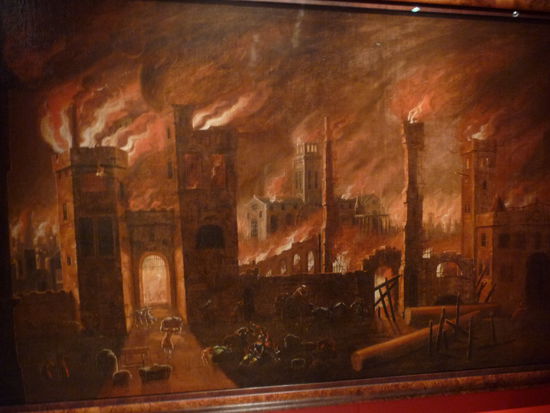 Darstellung des großen Stadtbrandes vom September 1666 das große Teile von London zerstörte