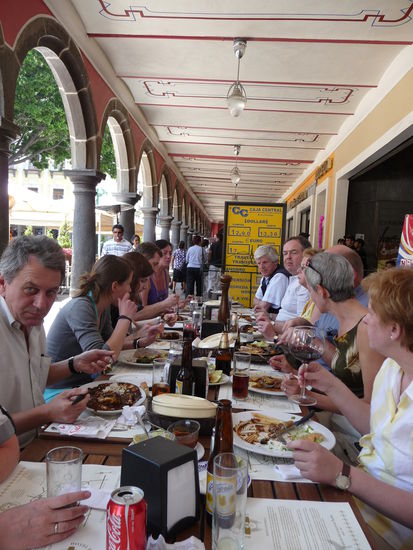 Mittagessen in Puebla am Zocalo