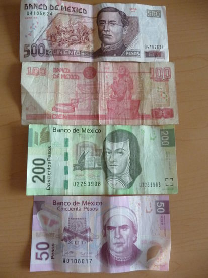 Mein Zahlungsmittel für die nächsten 3 Wochen 1 Euro = 17 Pesos Stand Mai 2009.