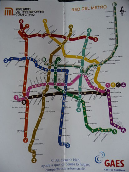 Metro Plan von Mexico City