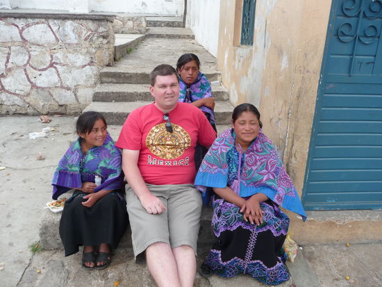 Ich mit 3 Indioschönheiten in Zinacantan