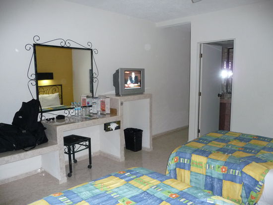 Mein Zimmer im Hotel von Palenque natürlich mit Klimaanlage