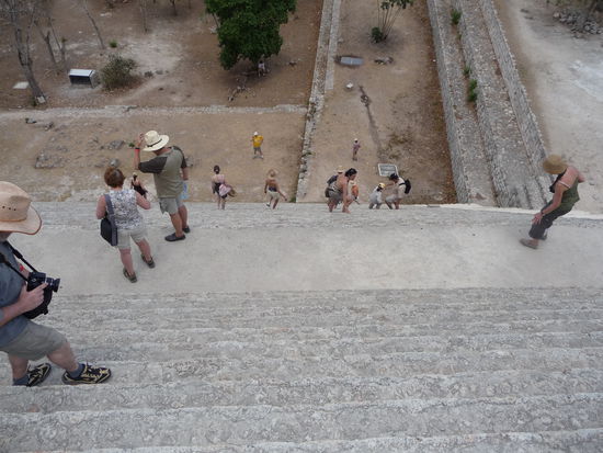 Und hier wieder der steile Abstieg