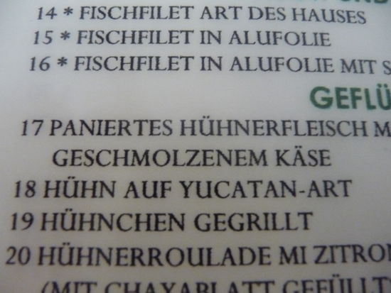 Was gibt es heute zum Mittag und das sogar mit deutscher Speisekarte