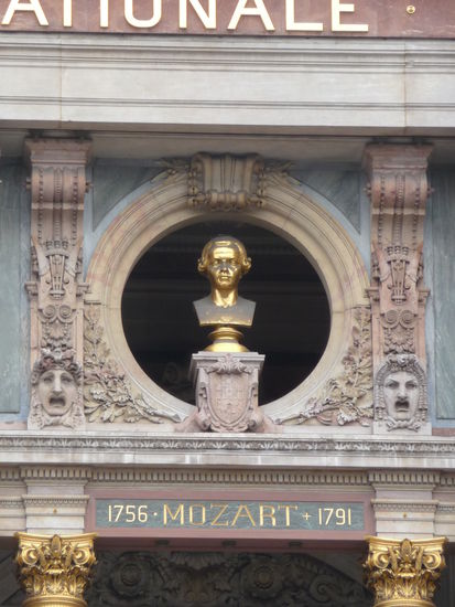 Vergoldete Bronzebüste von Wolfgang Amadeus Mozart