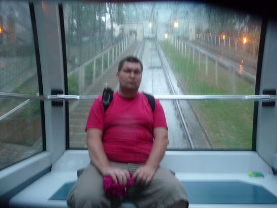 Ich nutze die Seilbahn am Montmartre zum hinunterfahren