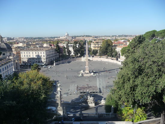 Blick vom Pincio auf den Piazza del Popolo