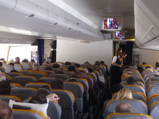 An Bord des Jumbos während des Fluges