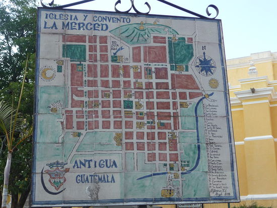 Stadtplan an Merced Kirche