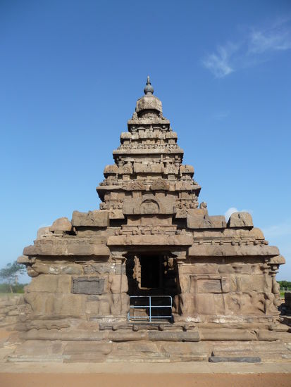 Der Strandtempel ( Shore Tempel ) von Mamallapuram einer der ältesten Steintempel in Südindien